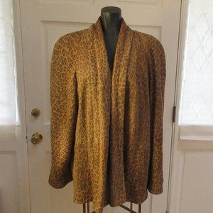 Vintage  Leather Swing jacket, leopard print